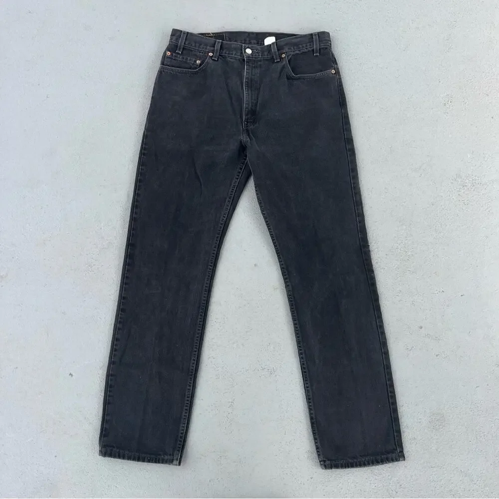 Vintage 90s Levi’s 505 regular fit straight leg jeans black 36x34